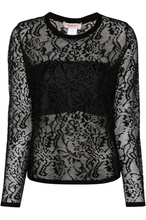 Twin-Set Top i jacquard med blonde-effekt