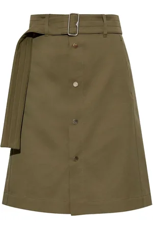 Burberry Mellemlang nederdel med bælte og knapper