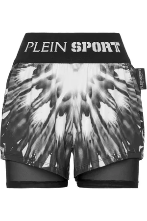 Philipp Plein Shorts med grafisk tryk og logobånd i taljen