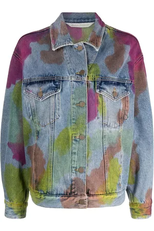 Palm Angels Denimjakke med batiktryk