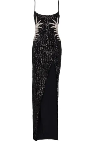 Balmain Kjole med palmetræ-broderi og pailletter