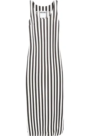 Moschino Lang stribet kjole med rund hals