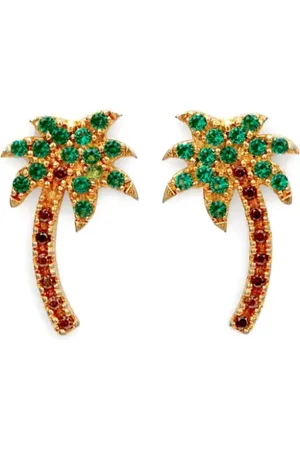 Palm Angels Krystaludsmykkede Palm Tree øreringe