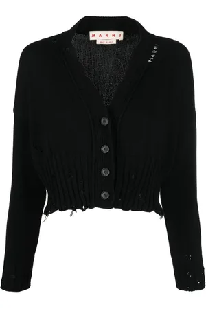 Marni Cropped cardigan med slitageeffekt