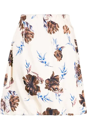 Jil Sander Nederdel med elastisk talje og blomstertryk