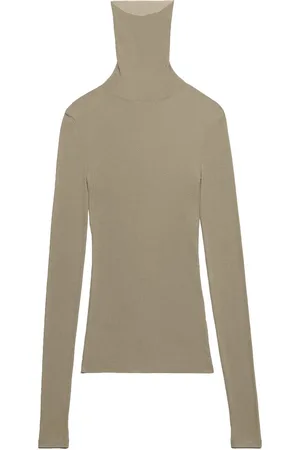 Ami Rullekrave-sweater i ribstrik