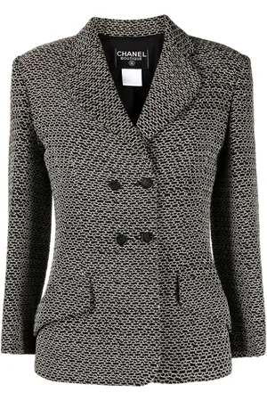 CHANEL Dobbeltradet tweed-blazer fra 1998