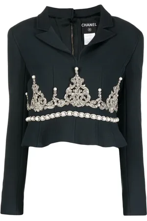 CHANEL 2002 blazer med rhinsten-udsmykning