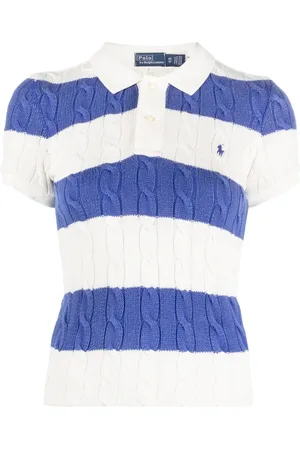 Ralph Lauren Stribet kabelstrikket polo