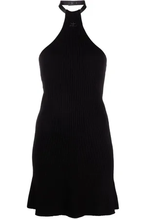 Courrèges Ribbet kjole med halterneck