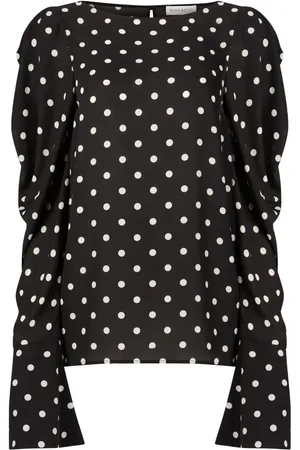 Nina Ricci Polkaprikket bluse med pufærmer