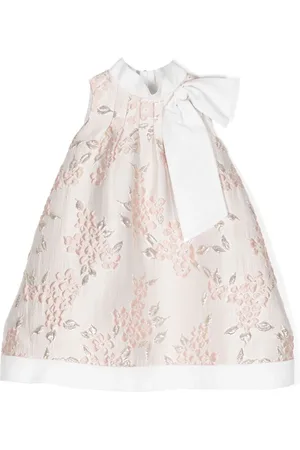 HUCKLEBONES LONDON Midi kjole i mønstret jacquard med sløjfedetalje