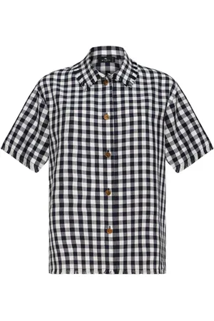 Etro Gingham-ternet skjorte med korte ærmer