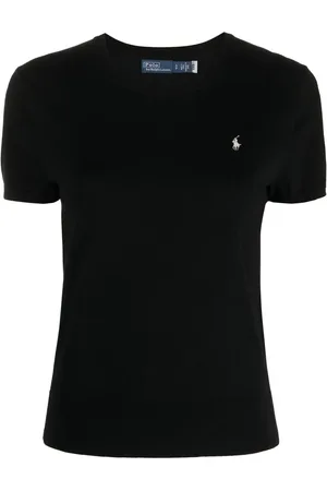 Ralph Lauren Strikket T-shirt med broderet logo