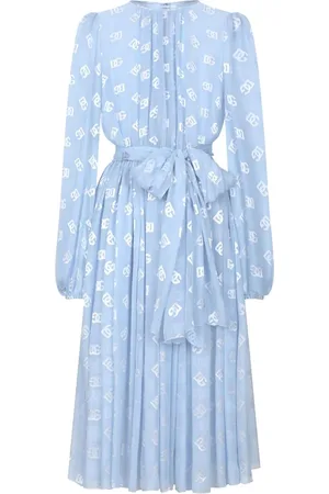 Dolce & Gabbana Midi-kjole i chiffon med monogram-jacquard