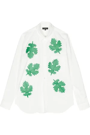 Comme des Garçons Skjorte med bladapplikation og knapper