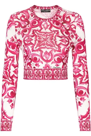 Dolce & Gabbana Cropped top med Maiolica-tryk