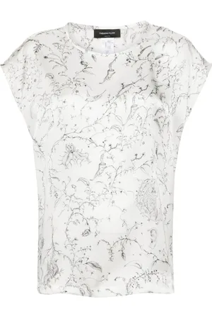 Fabiana Filippi Satinbluse i silke med Fabula-tryk