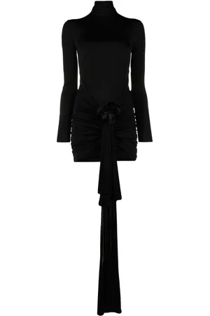 Saint Laurent Kort kjole med rose-applikation