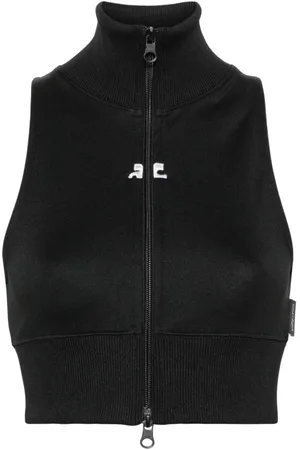 Courrèges Cropped vest med lynlås