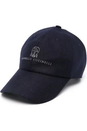 Brunello Cucinelli Kasket i flannel med broderet logo