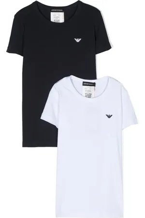 Emporio Armani T-shirt med broderet logo (sæt med to)