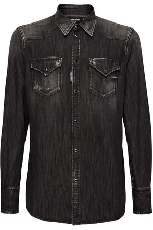 Dsquared2 Denimskjorte med lange ærmer og vasket effekt