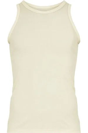 Maison Margiela Finribbet tanktop med rund hals