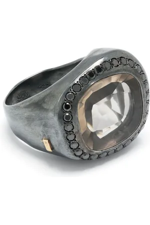 ROSA MARIA Halo-set ring i sterlingsølv med flere sten