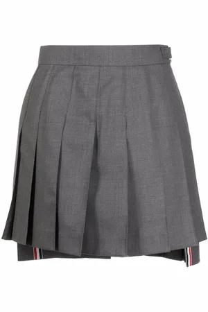 Thom Browne Kort plisseret nederdel med sømdetalje