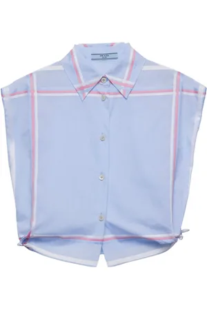 Prada Cropped poplin-skjorte uden ærmer