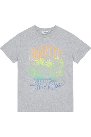 Ganni T-shirt med logotryk
