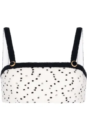 Alessandra Rich Cropped top i bouclé