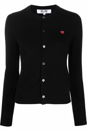 Comme des Garçons Finstrikket cardigan med logomærke