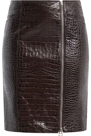 Tom Ford Kort nederdel i læder med falmet effekt