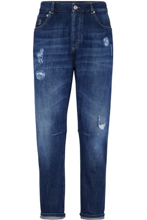 Brunello Cucinelli Jeans med slitageeffekt og lige ben
