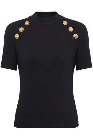 Balmain T-shirt med raglanærmer med skes knapper