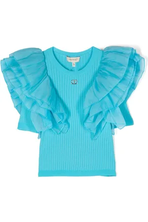Twin-Set Strikket T-shirt med organza-ærmer
