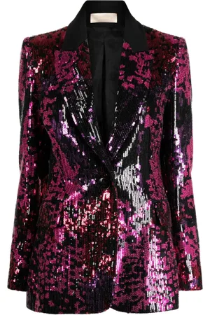 Elie saab Blazer med pailletudsmykning og spidsrevers