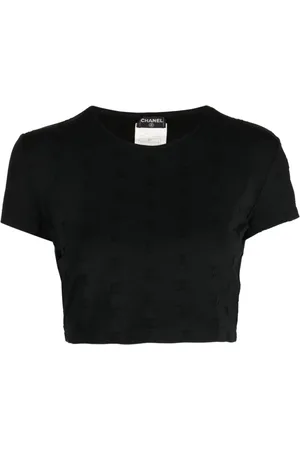 CHANEL 1997 T-shirt med broderet logo