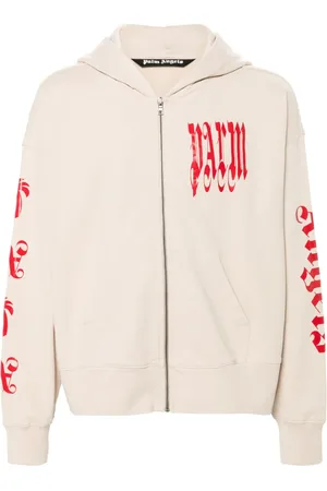 Palm Angels Hættetrøje med gotisk logotryk og lynlås