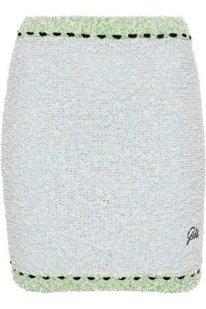 GCDS Kort bouclé-nederdel med broderet logo