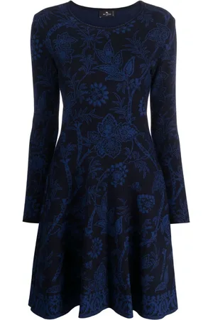 Etro Kort kjole i blomstret jacquard