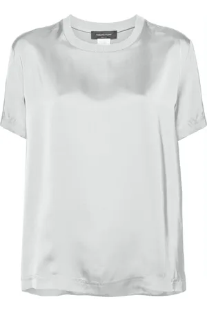 Fabiana Filippi Satin-bluse med kontrast-hals