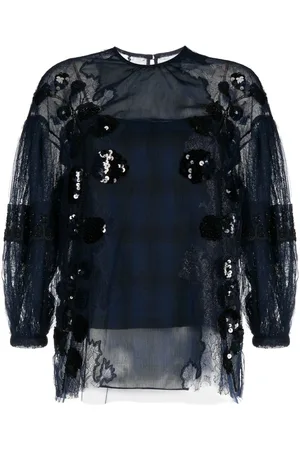 BIYAN Bluse med pailletudsmykning