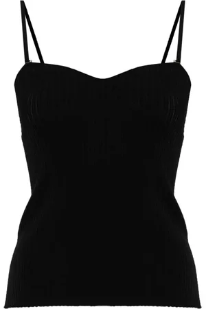 Emporio Armani Ribbet top med sweetheart-hals