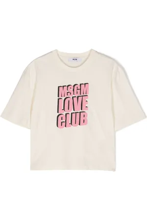 Msgm T-shirt med flock-logo