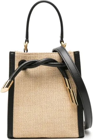 Lanvin Tote i bast med indgraveret logo
