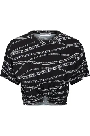 Paco rabanne Cropped T-shirt med kædetryk