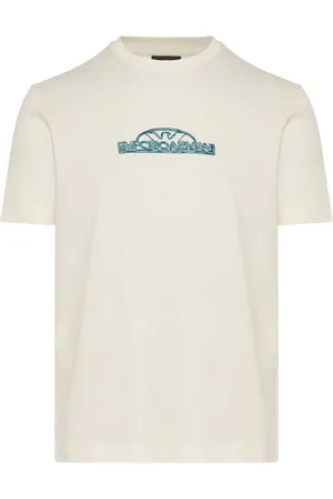 Emporio Armani T-shirt med broderet logo og rund hals